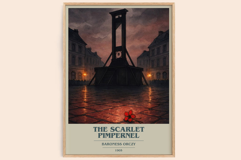 The Scarlet Pimpernel Book Cover Poster by Baroness Orczy (Modern Minimalist style)