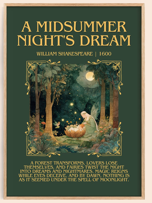 Midsummer Night's Dream Minimalist Book Poster by William Shakespeare