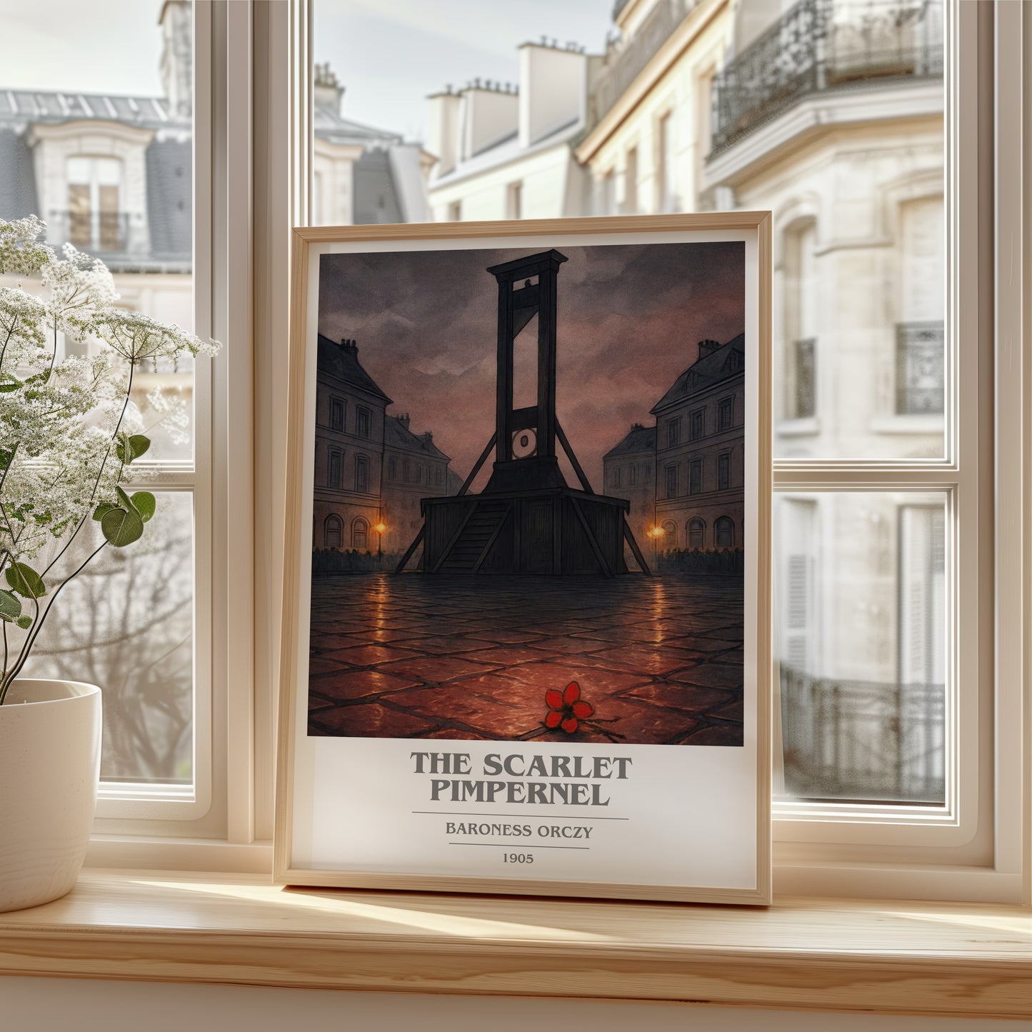 The Scarlet Pimpernel book cover poster colour and style options – Baroness Orczy book art