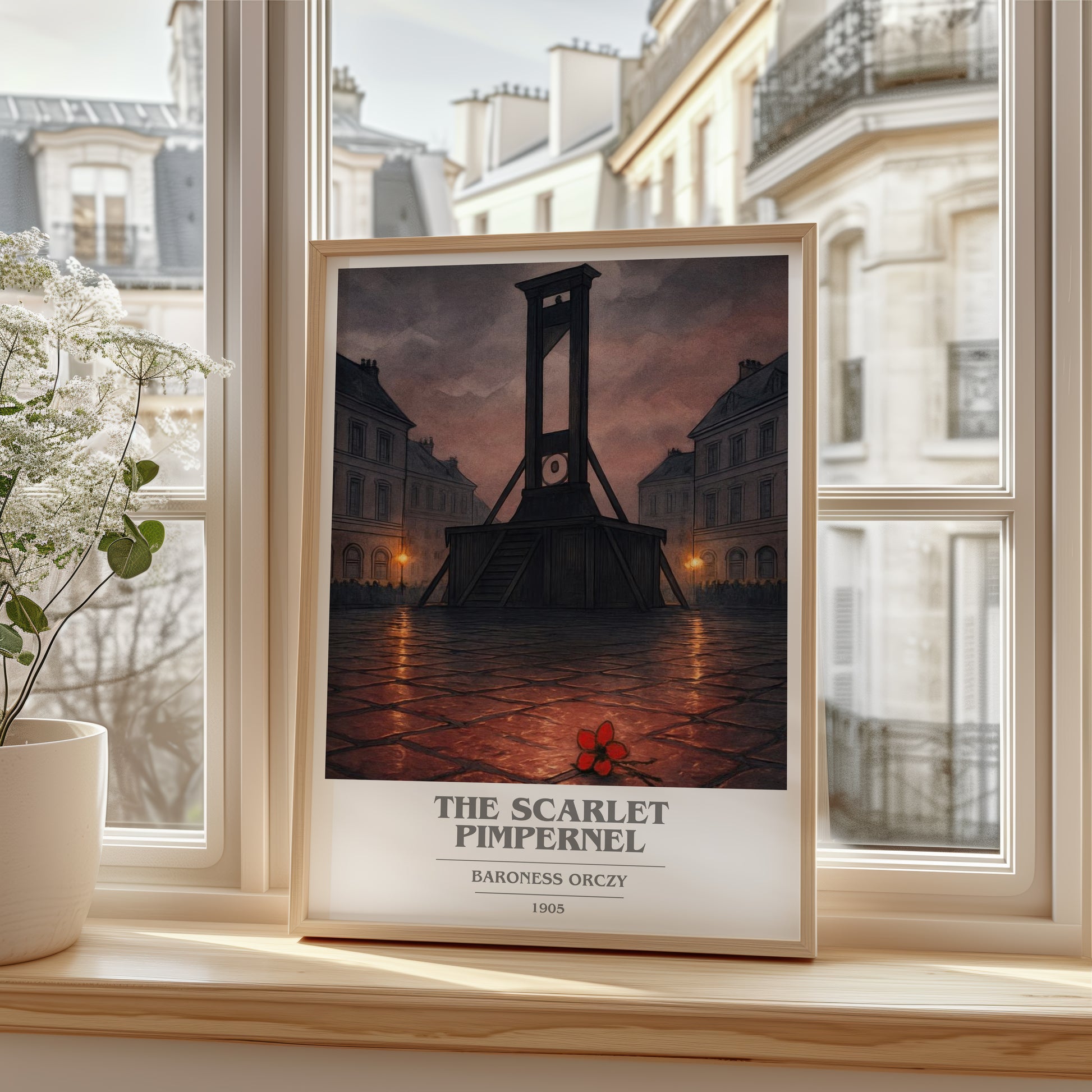 The Scarlet Pimpernel book cover poster colour and style options – Baroness Orczy book art