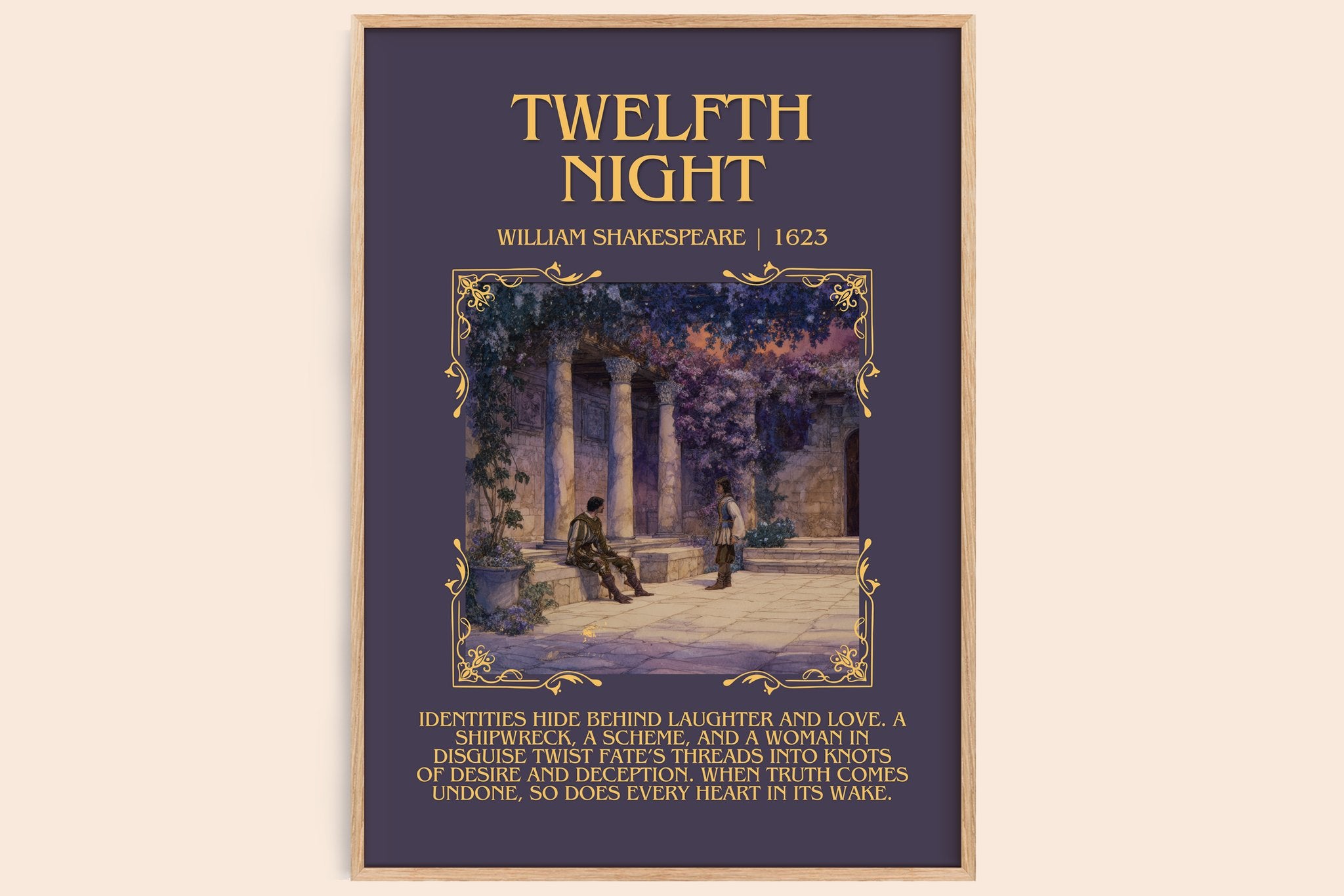 Twelfth Night Minimalist Book Poster by William Shakespeare