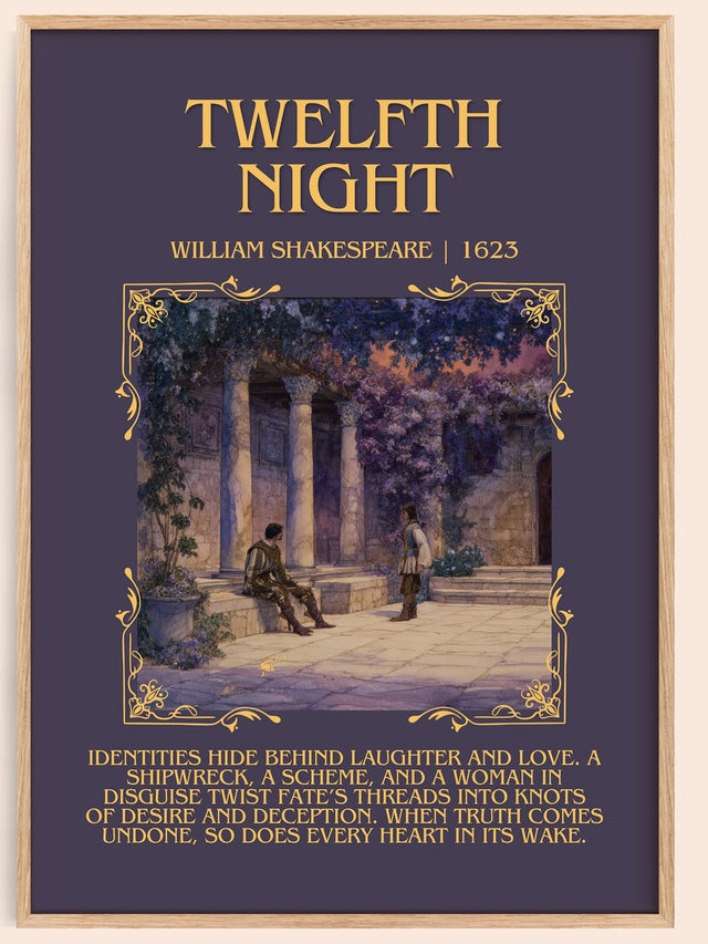 Twelfth Night Minimalist Book Poster by William Shakespeare
