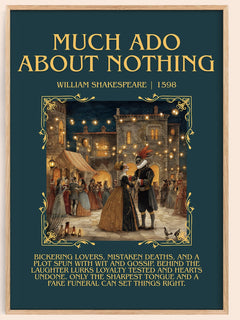 Much Ado about Nothing Minimalist Book Poster by William Shakespeare