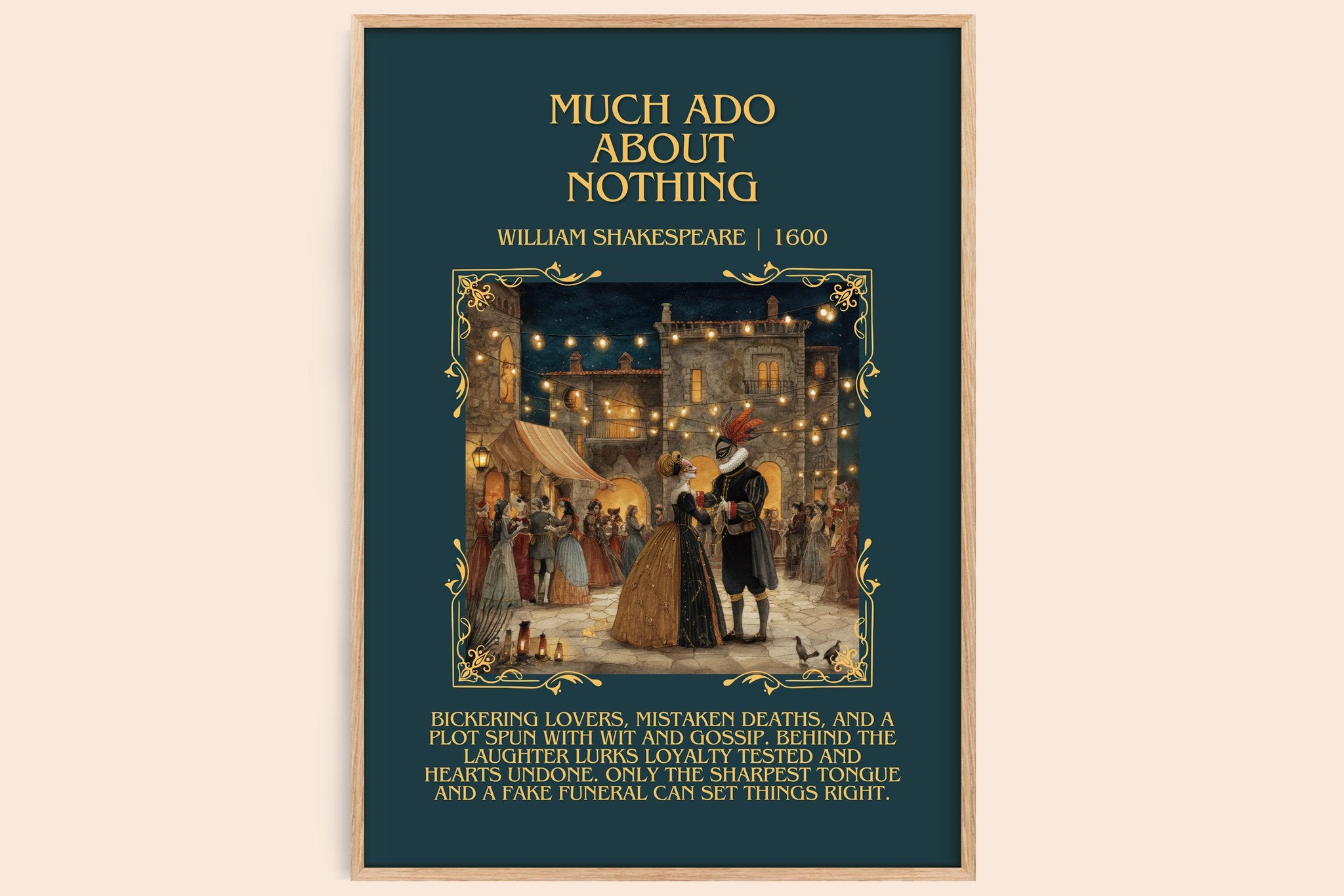 Much Ado about Nothing Minimalist Book Poster by William Shakespeare