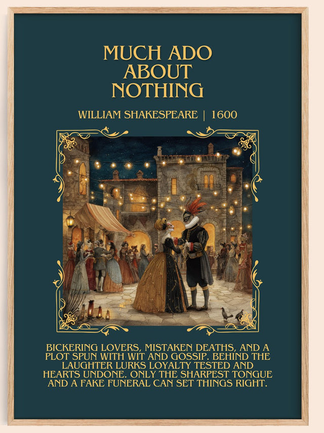 Much Ado about Nothing Minimalist Book Poster by William Shakespeare