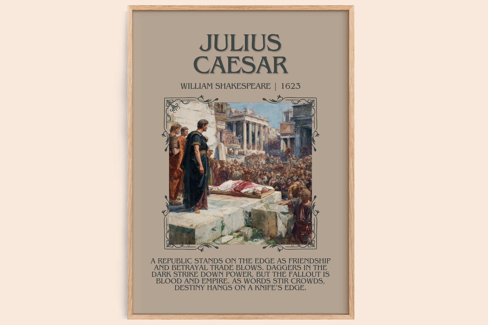 Julius Caesar Minimalist Book Poster by William Shakespeare