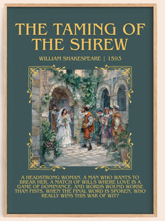 The Taming of the Shrew Minimalist Book Poster by William Shakespeare
