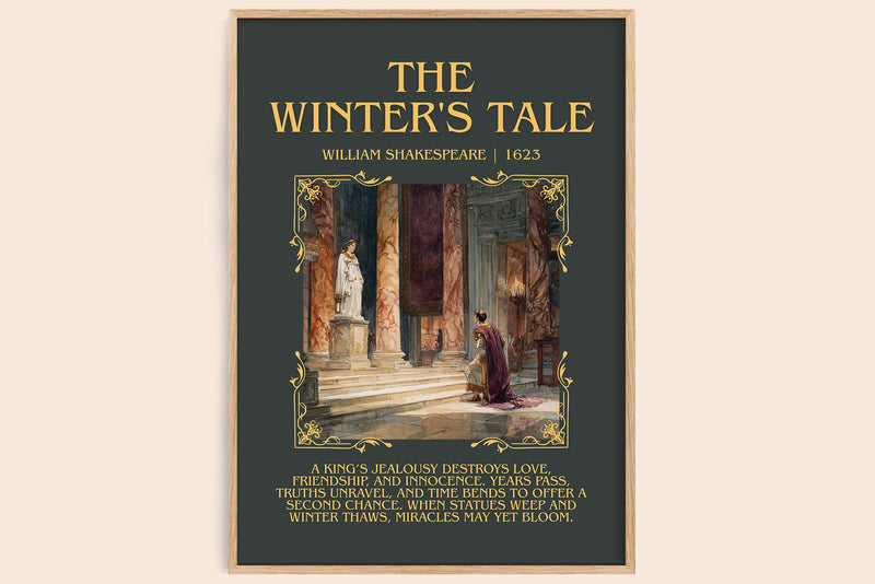 The Winter's Tale minimalist book poster by William Shakespeare – framed literary art print