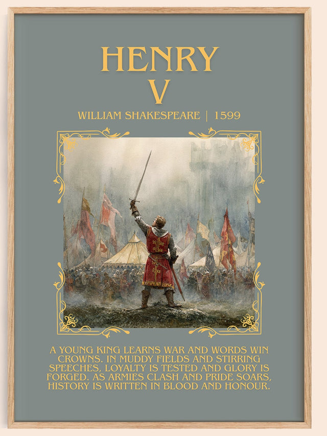 Henry V Minimalist Book Poster by William Shakespeare