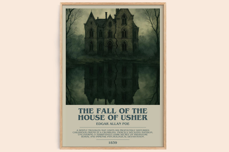 The Fall Of The House Of Usher Bookish Wall Art by Edgar Allan Poe (Modern style)