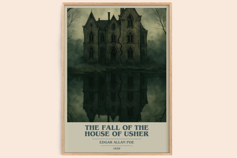 The Fall Of The House Of Usher Book Cover Poster by Edgar Allan Poe (Modern Minimalist style)