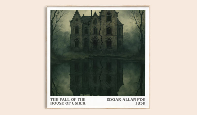 The Fall Of The House Of Usher Literary Art Print by Edgar Allan Poe (Square style)