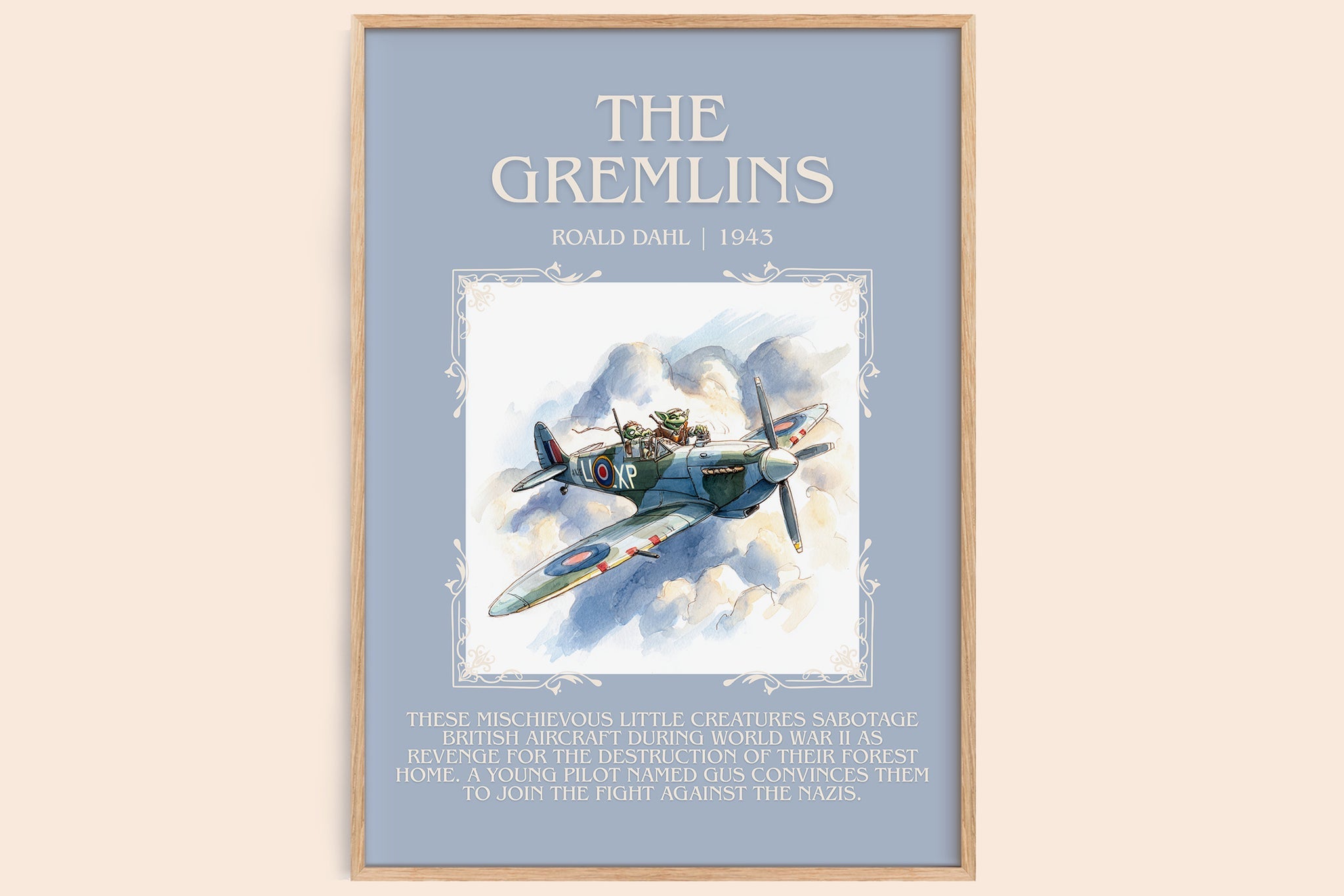 The Gremlins Minimalist Book Poster by Roald Dahl
