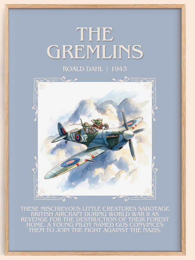 The Gremlins Minimalist Book Poster by Roald Dahl