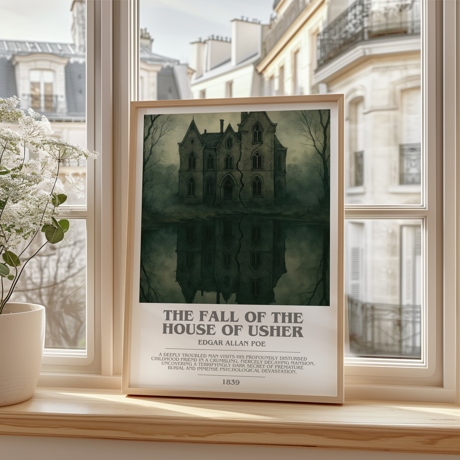 The Fall Of The House Of Usher bookish poster colour and style options – Edgar Allan Poe book art