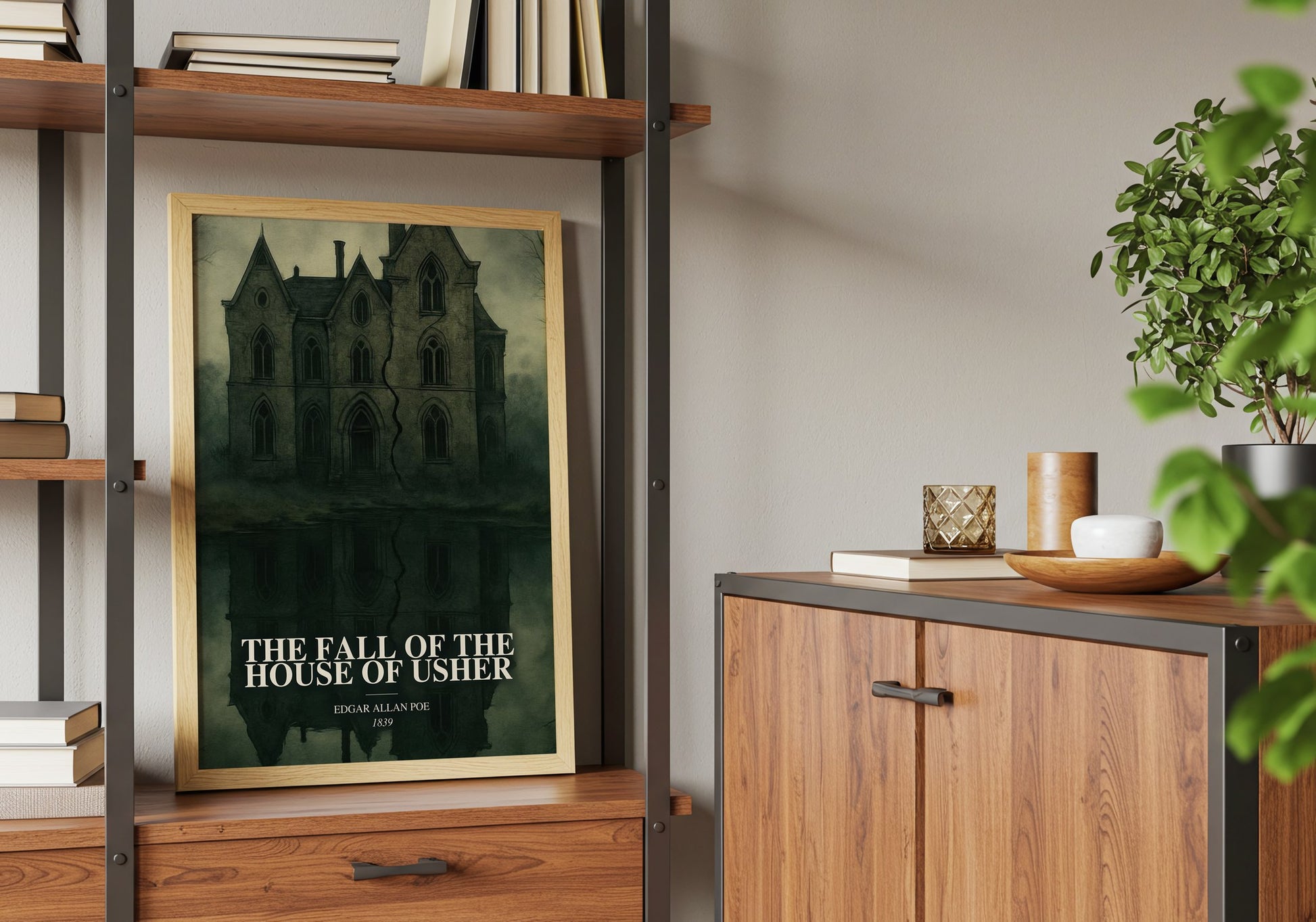 The Fall Of The House Of Usher book watercolour illustration paper finish options – matte satin gloss
