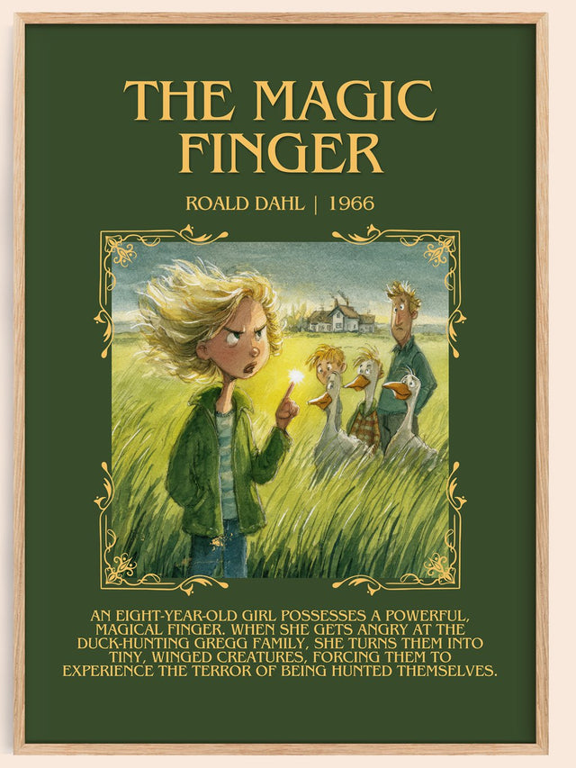 The Magic Finger Minimalist Book Poster by Roald Dahl