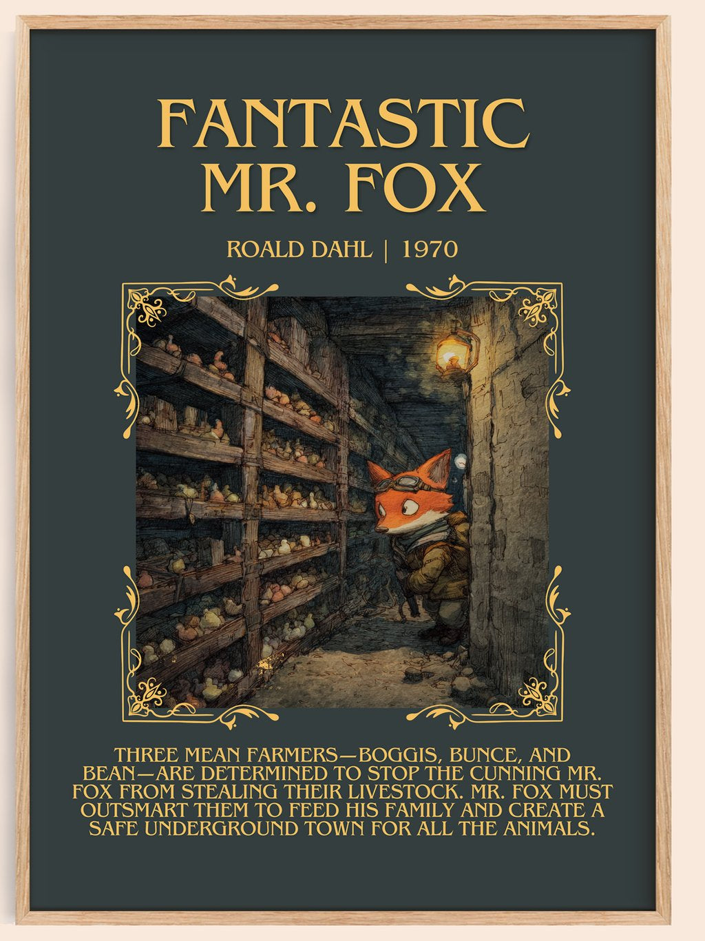 Fantastic Mr. Fox Minimalist Book Poster by Roald Dahl