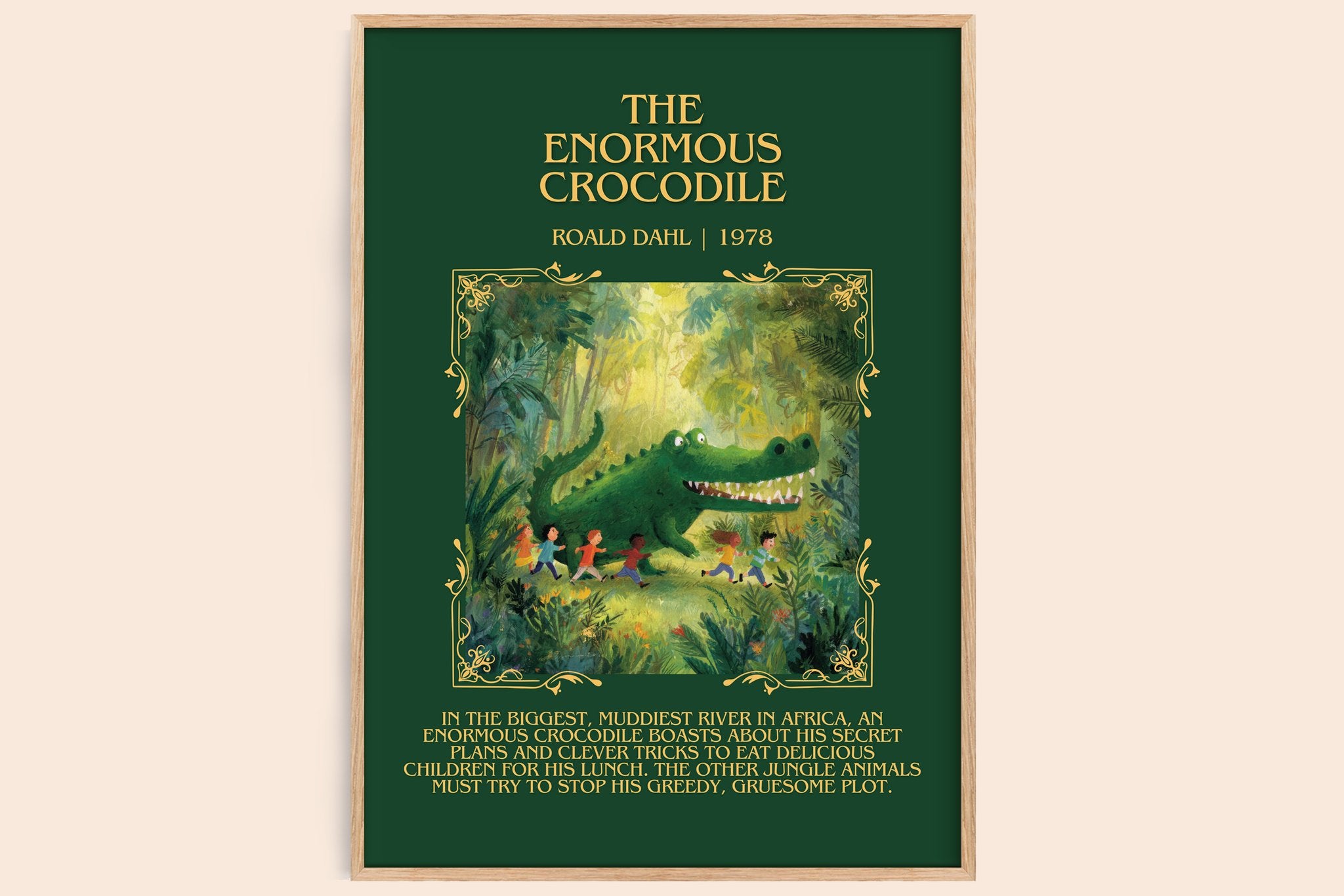 The Enormous Crocodile Minimalist Book Poster by Roald Dahl