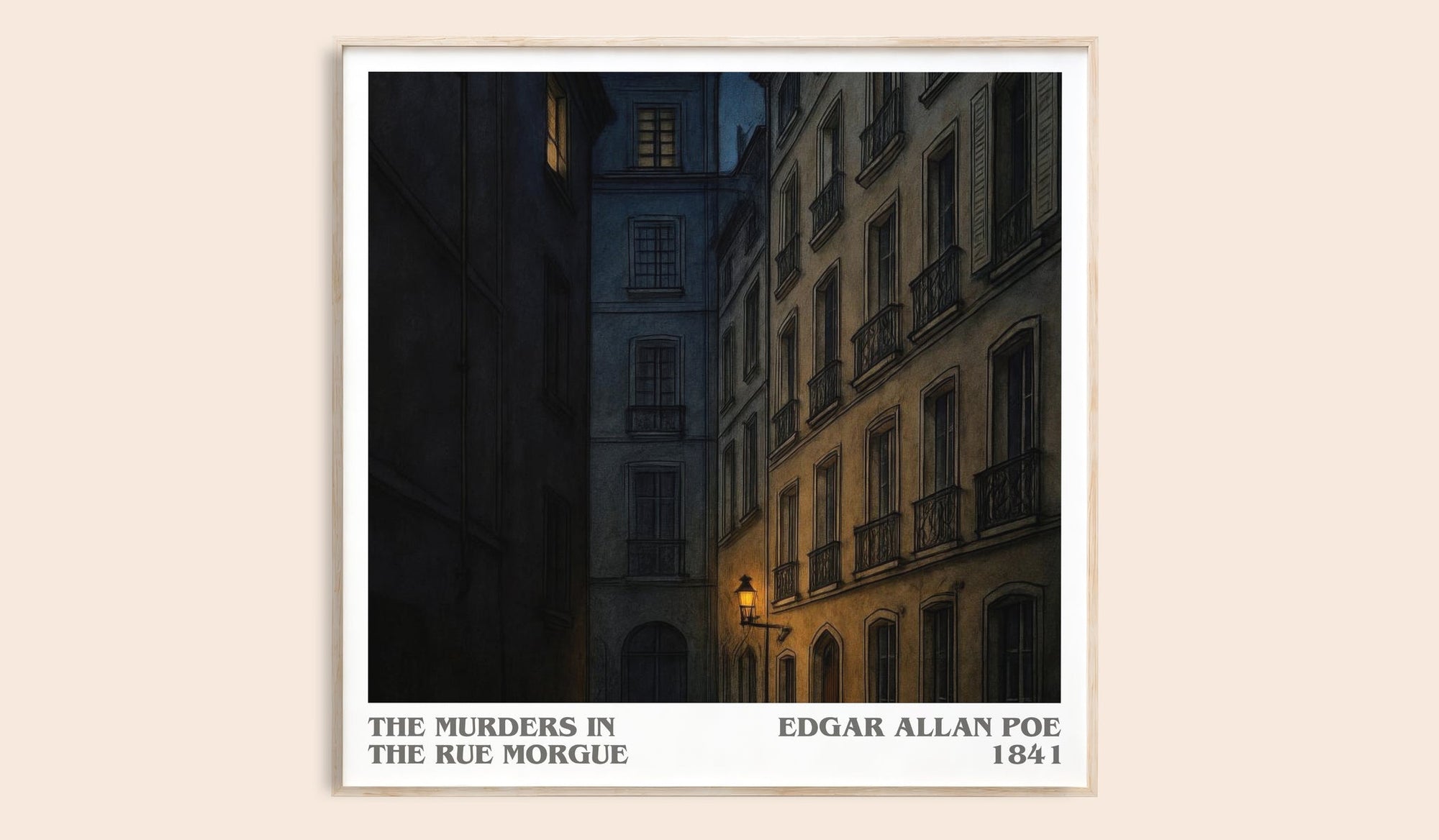 The Murders In The Rue Morgue literary book poster by Edgar Allan Poe – framed literary art print