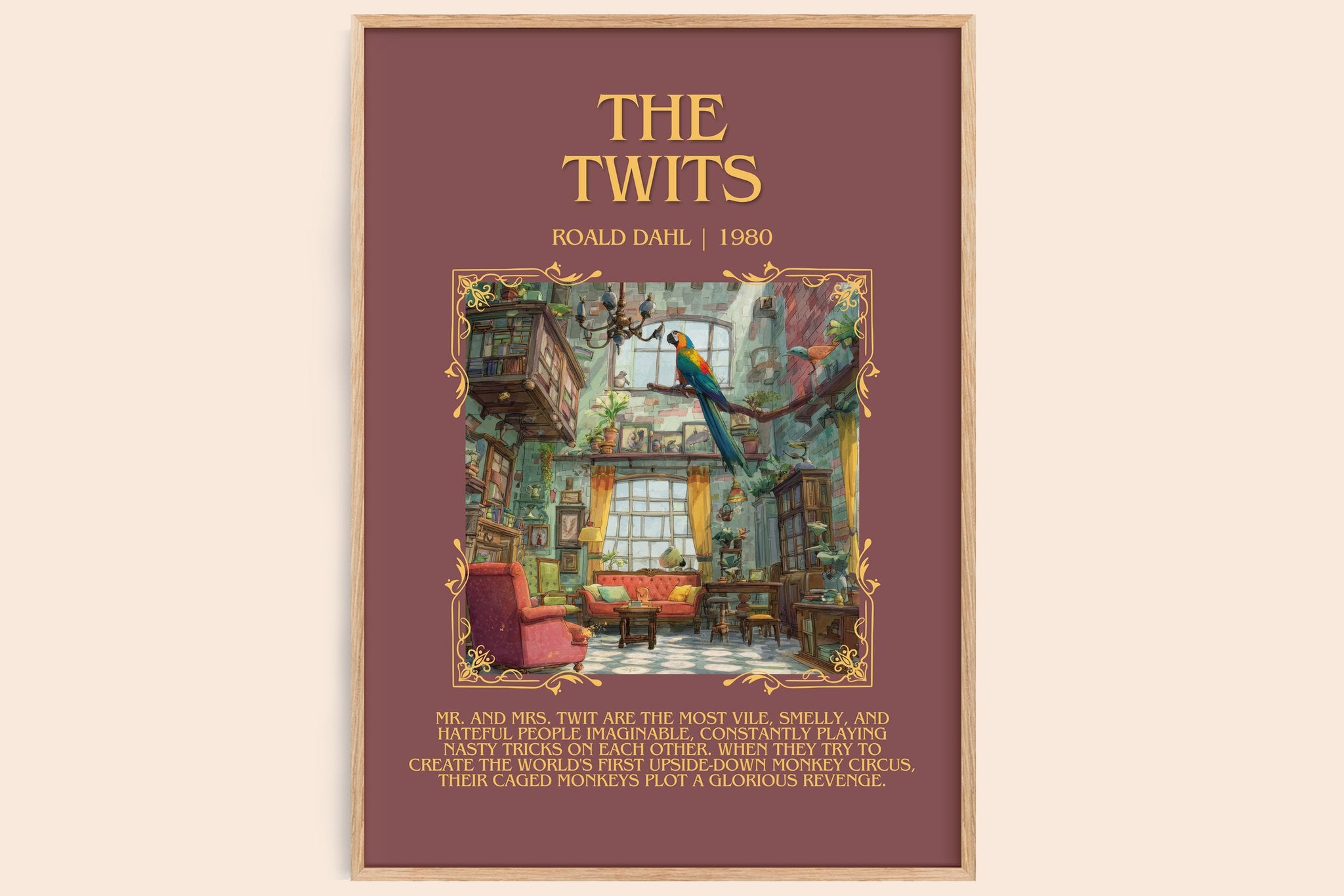 The Twits Minimalist Book Poster by Roald Dahl