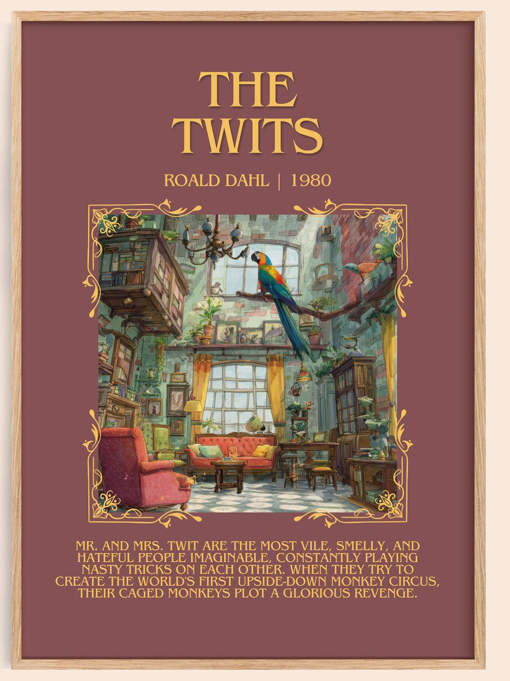 The Twits Minimalist Book Poster by Roald Dahl