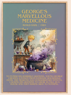 George's Marvellous Medicine Minimalist Book Poster by Roald Dahl