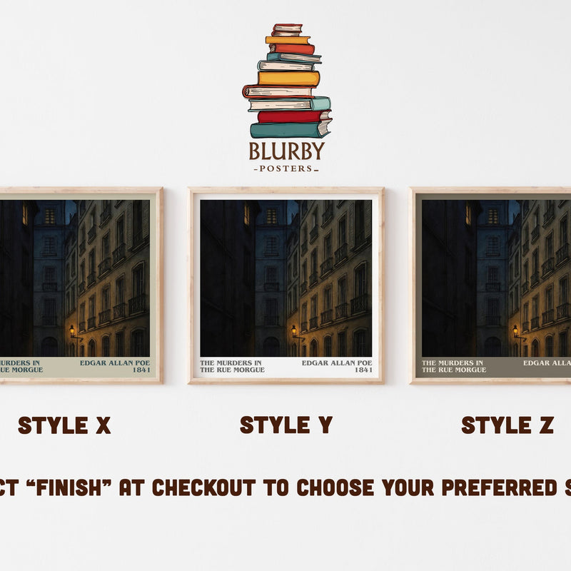 The Murders In The Rue Morgue literary print in frame leaning in hallway – mystery wall art