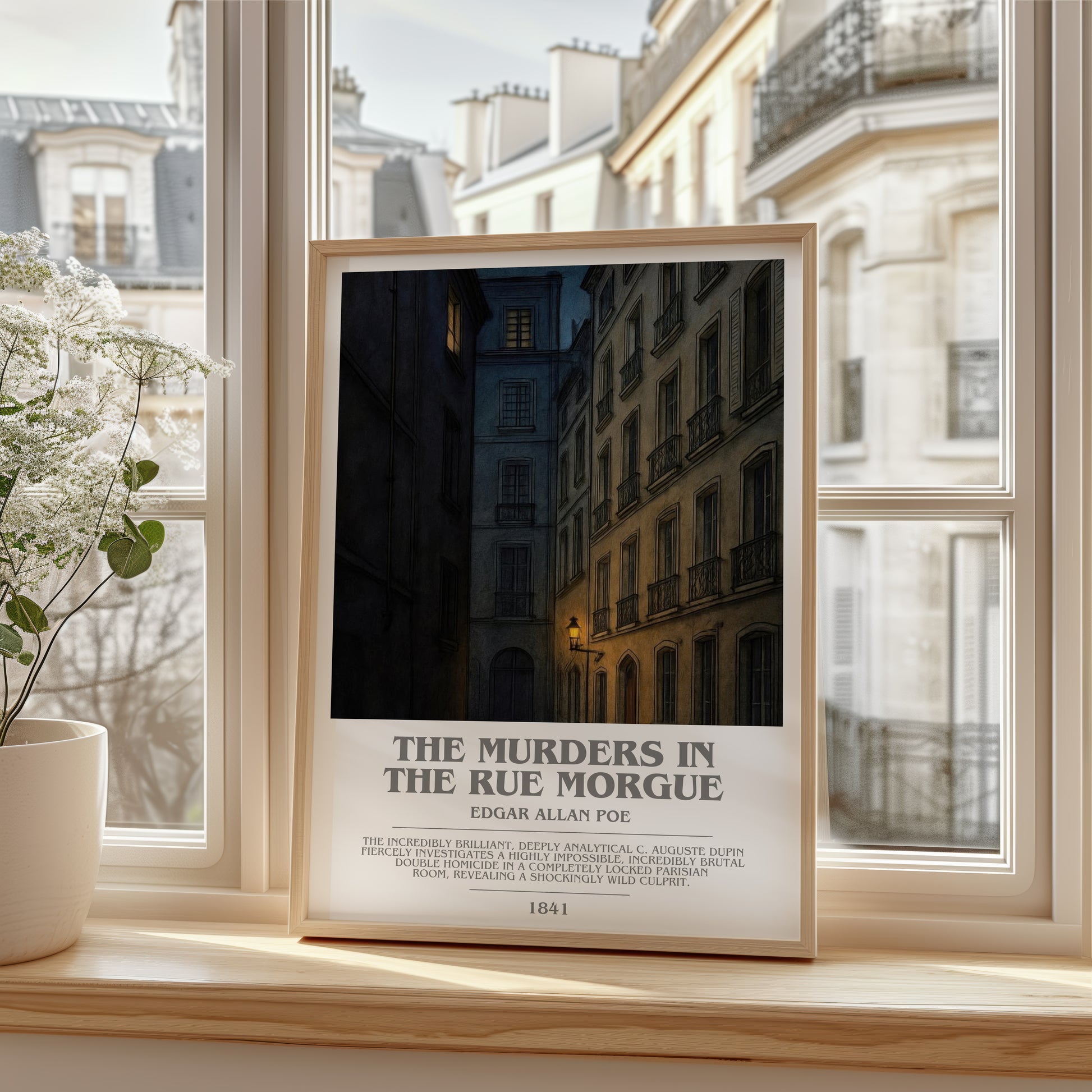 The Murders In The Rue Morgue bookish poster colour and style options – Edgar Allan Poe book art
