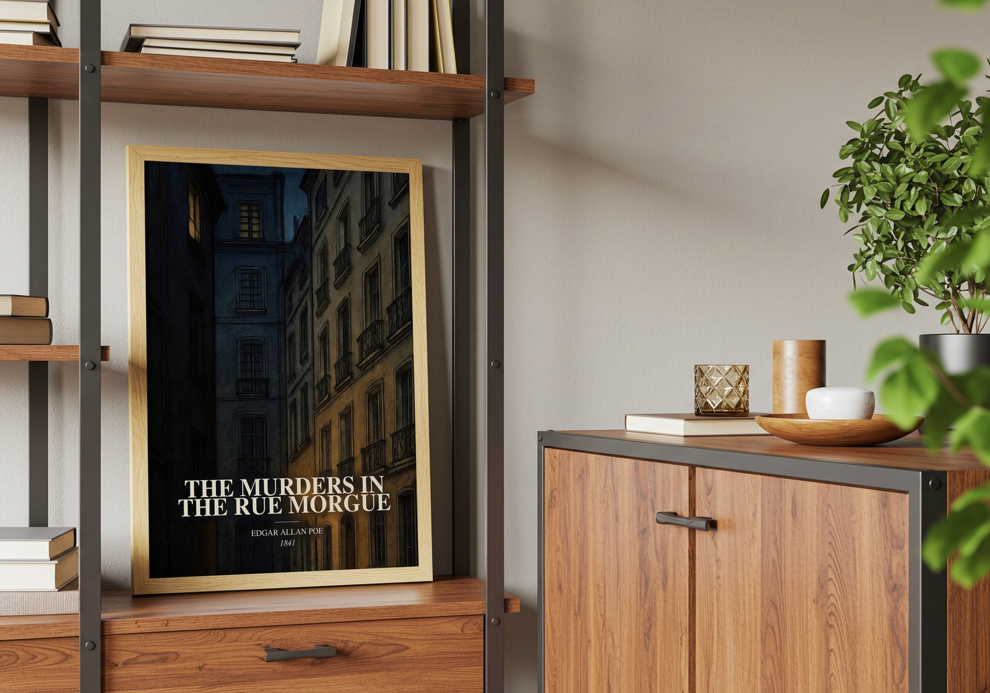 The Murders In The Rue Morgue book watercolour illustration paper finish options – matte satin gloss
