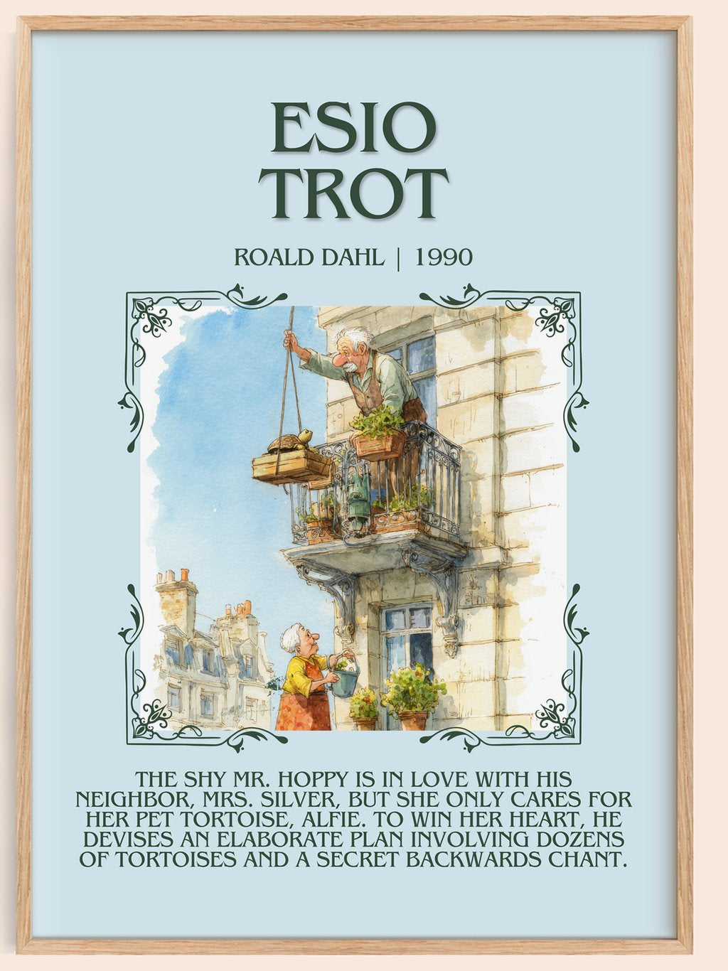 Esio Trot Minimalist Book Poster by Roald Dahl