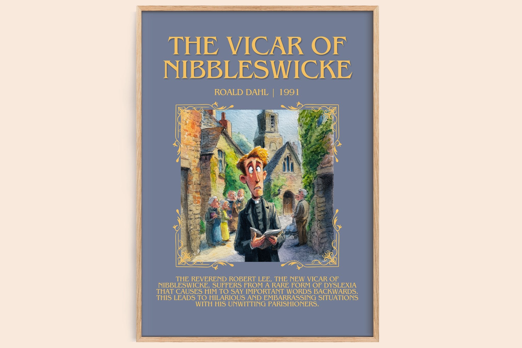 The Vicar of Nibbleswicke Minimalist Book Poster by Roald Dahl