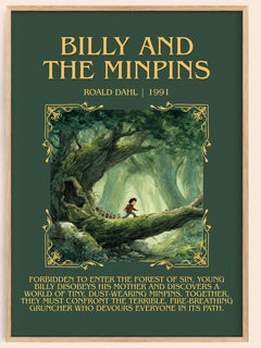 Billy and the Minpins Minimalist Book Poster by Roald Dahl