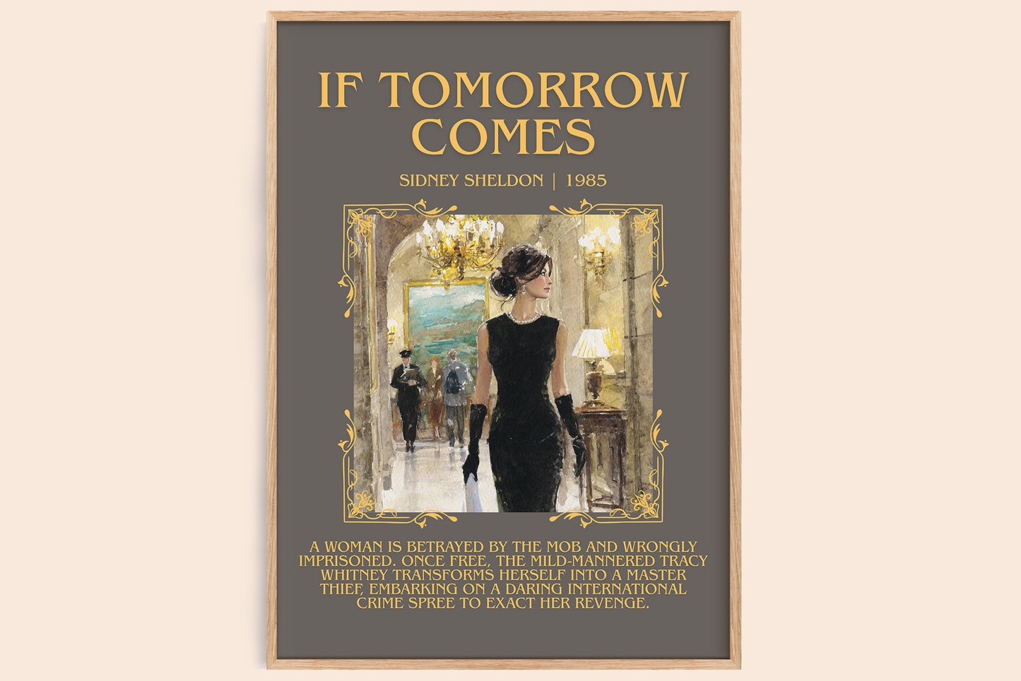 If Tomorrow Comes minimalist book poster by Sidney Sheldon – framed literary art print