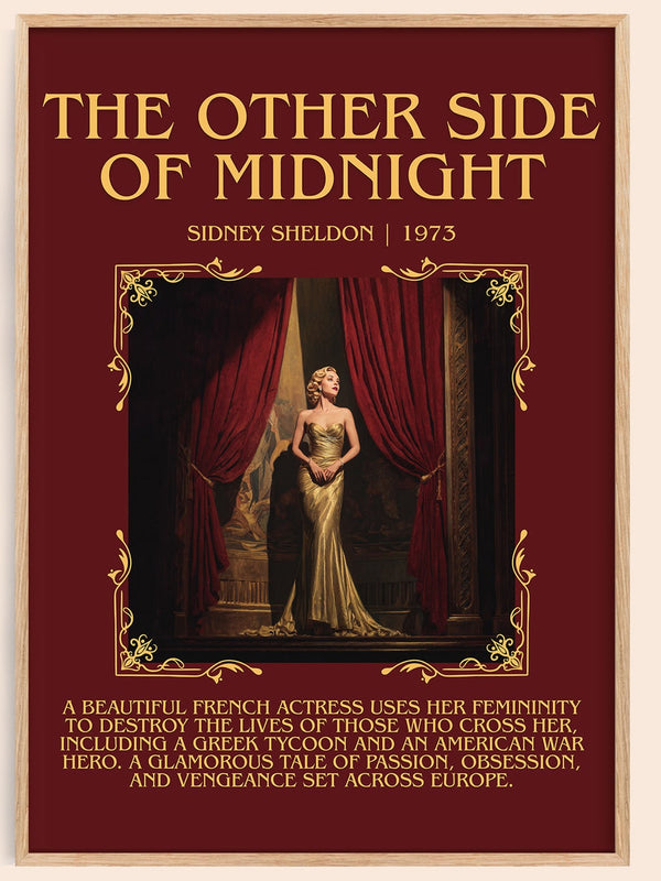 The Other Side of Midnight minimalist book poster by Sidney Sheldon – framed literary art print