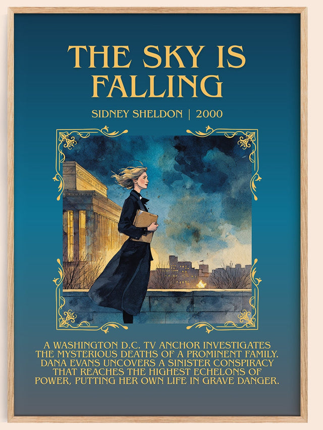 The Sky Is Falling Minimalist Book Poster by Sidney Sheldon