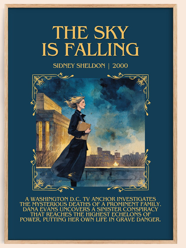 The Sky Is Falling Minimalist Book Poster by Sidney Sheldon