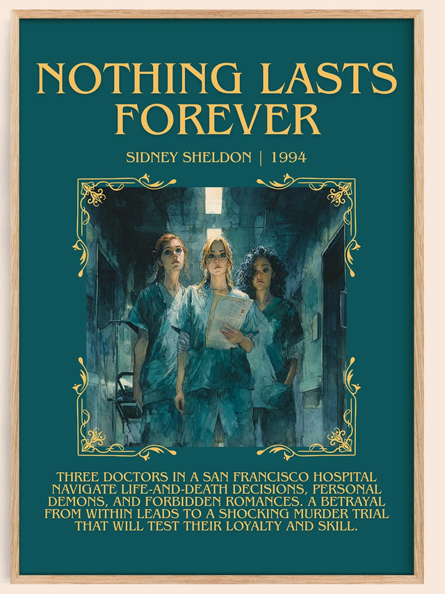 Nothing Lasts Forever Minimalist Book Poster by Sidney Sheldon