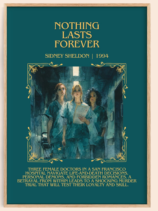 Nothing Lasts Forever Minimalist Book Poster by Sidney Sheldon