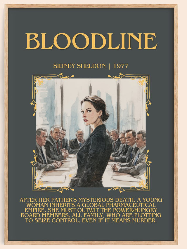 Bloodline Minimalist Book Poster by Sidney Sheldon