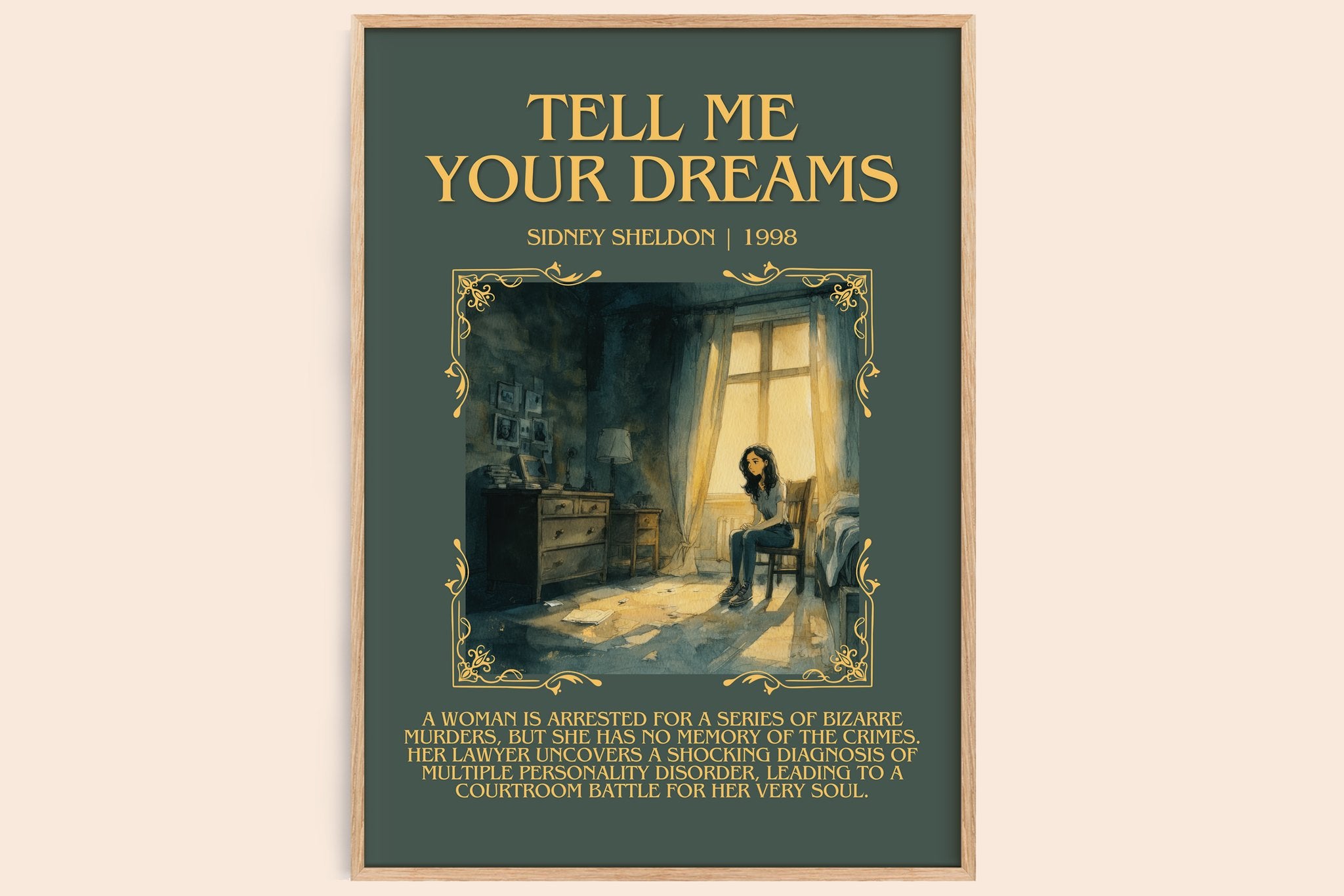 Tell Me Your Dreams Minimalist Book Poster by Sidney Sheldon
