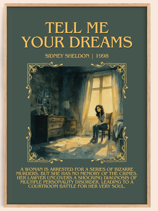 Tell Me Your Dreams Minimalist Book Poster by Sidney Sheldon