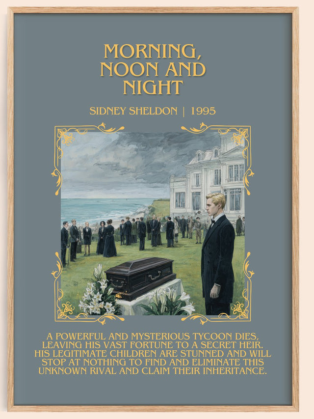 Morning, Noon and Night Minimalist Book Poster by Sidney Sheldon