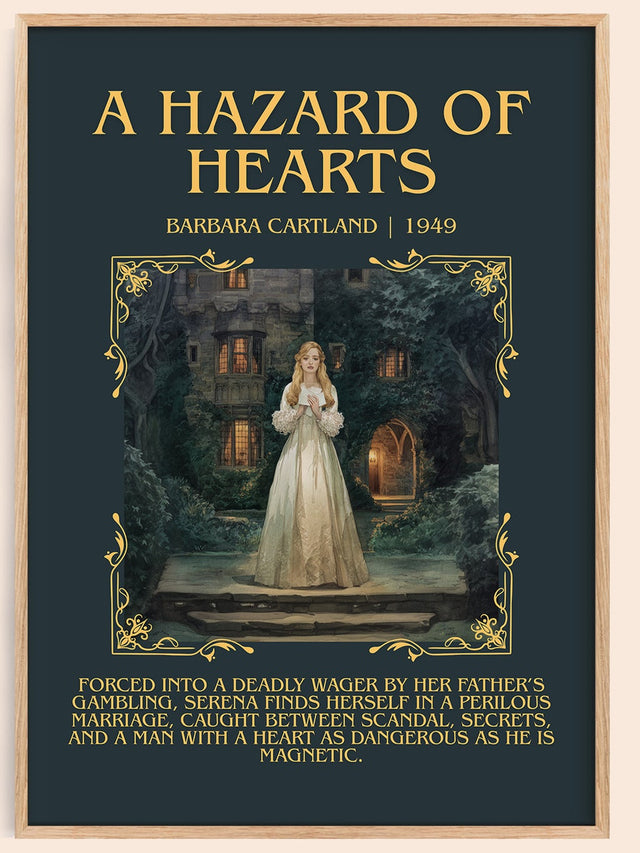 A Hazard of Hearts Minimalist Book Poster by Barbara Cartland
