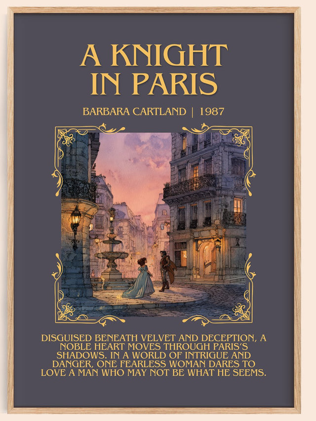 A Knight in Paris Minimalist Book Poster by Barbara Cartland