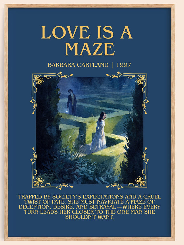 Love Is a Maze Minimalist Book Poster by Barbara Cartland.