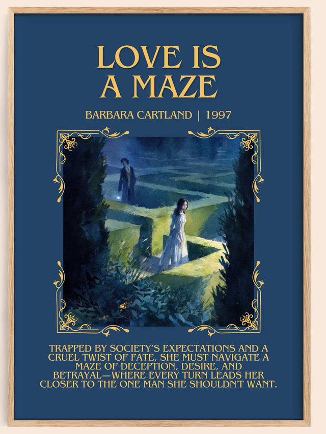 Love Is a Maze Minimalist Book Poster by Barbara Cartland.