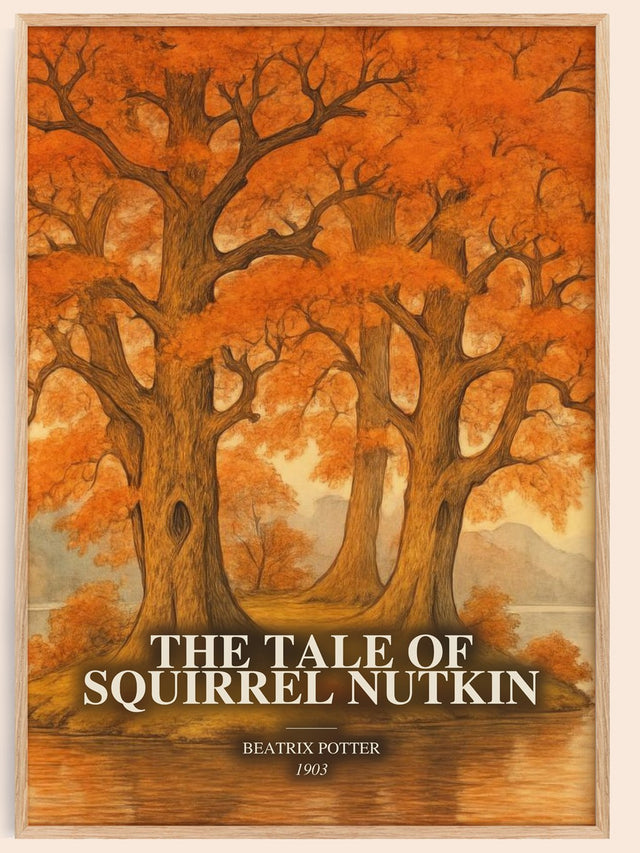 Tale Of Squirrel Nutkin Book Watercolour Illustration by B. Potter