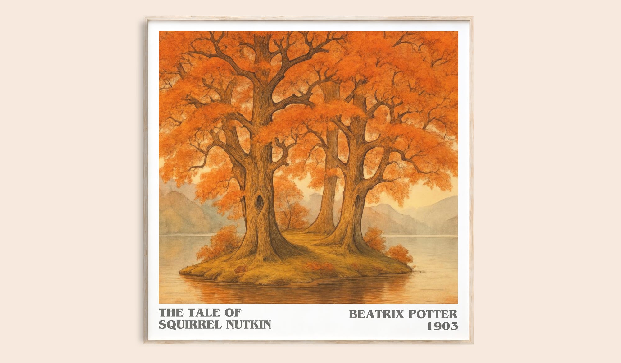 The Tale Of Squirrel Nutkin literary book poster by Beatrix Potter – framed literary art print