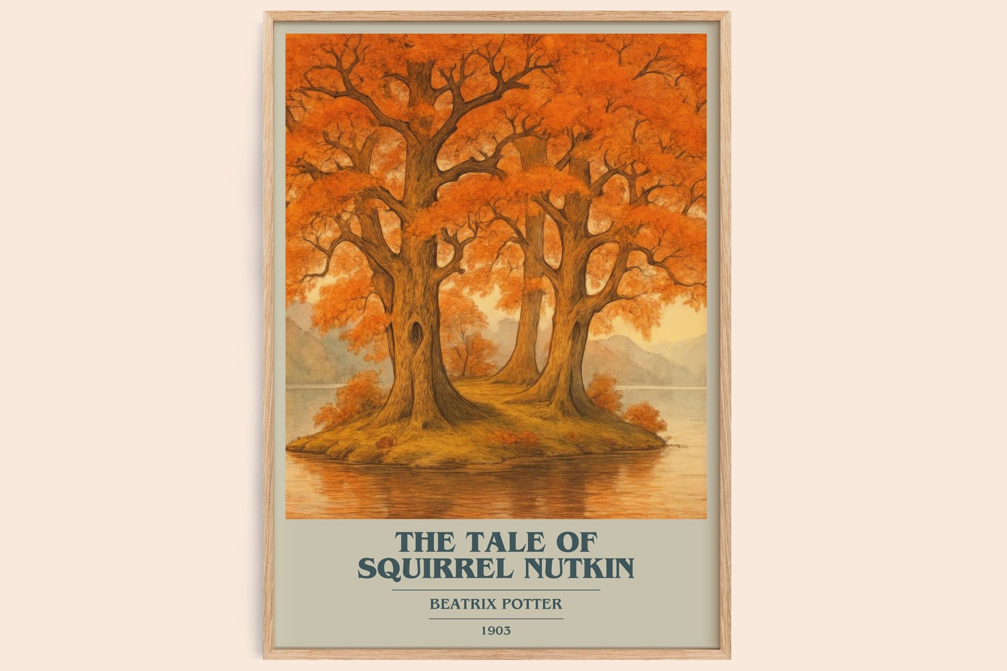 The Tale Of Squirrel Nutkin book cover book poster by Beatrix Potter – framed literary art print